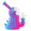 Bongo de água Fumar Bongs Hookah Dab Rig Plays de Petróleo Silicone Tubulação de Silicone Cigarro Cigarro Burner