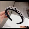 Headbands Jewelry Drop Delivery 2021 Night Club Party Rhinestone Headband Ins Fashion Women Black Hair Band Home Casual Make Up Hairband For