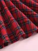 Toddler Girls Tartan Bow Front Buckled Belted 2 In 1 Dress SHE