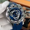 2021 NOWOŚĆ WSZYSTKIE BLUE BIG Fashion Sport Watches for Men Waterproof Chronograph Watch RGA303-2214Q
