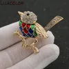 Pins, Brooches Brooch For Women Men Lovely Diamond Inlaid Glaze Flower Bird Branch Coat Cardigan Temperament