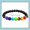 Str￤hnen Armb￤nder Schmuck MM 7 Chakra Heilung Nce Perlen Armband Schwarz Mattstein Lava Perle Nat￼rliche Yoga Reiki Segen Zauber Stretch Bang