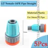 Watering Equipments 5pcs 16mm Garden Hose Connectors Micro Irrigation PE Pipe Elbow Tee Straight Joints Agricultural Kits Fittings