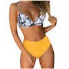 Costume da bagno da donna con stampa bikini Costume da bagno sexy push up non imbottito brasiliano Biquini fasciatura da donna triangolo costume da bagno da bagno