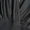 Vrouwen v-hals lantaarn mouwen mini jurk vrouwelijke elastische geplooide kleding High Street Losse Vestido D6995 210430
