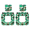 Fashion Full Rhinestone Drop Earrings For Women Bijoux Shiny Square Drop Crystal Dangle Earrings Jewelry Gifts