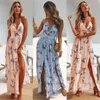 Damen Sommer Boho Maxi Langes Kleid Abend Party Strandkleider Sommerkleid Floral Neckholder Kleid Sommer 210518