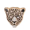 Fashion Full Rhinestone Leopard Head Brooch Pins Elegant Men And Women Crystal Animal Brooches Jewelry Good Gifts