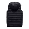 Kvinnors Loose Winter Vest Solid Hooded Zipper Fickor Ladies Coats Casual Ärmlös Jackor Waistcoat för kvinnlig mode 211120