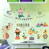 ZOOYOO cartoon diy circus children wall stickers for kids rooms boys girls bedroom home decoration elephant pig mouse decals 210420