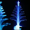 Decoraties Feestelijke Feestartikelen Home GardenXmas Fiber Optic Bomen Colorf LED Santa Snow Man Night Light Xmas Christmas Tree Glowing Sma