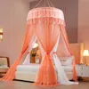 Luxury Lace Mosquito Net Romantic Hung Dome Ceiling Mesh Double Layer Netting Folding Summer Insect Canopy For 1.2-2.0M Bed