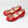 Nouvelles filles princesse chaussures bébé mode arc enfant en bas âge étudiant fête chaussure de danse enfants chaussures en cuir à talons bas rose rouge Eur 25-34 G0908