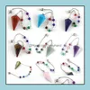 Hanger kettingen hangers natuursteen 7 chakra genezende ketting kristal getrommeld palmkwarts wichel pendum reiki nce meditatie sieraden