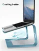 Laptop-Ständer für Schreibtisch, Aluminium-Computererhöhung, ergonomischer Notebook-Halter, abnehmbarer Laptop-Aufzug aus Metall, PC-Kühlhalterung, unterstützt 10 bis 15,6 Zoll, Aquablau