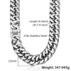 Kedjor Mens 316L rostfritt stål halsband 22mm bred tung silver färg dubbel rombo curb kubansk länk kedja mode smycken lhn55