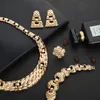 Earrings & Necklace 2021 Selling Brazil Gold Luxury Copper Bridal Jewelry Set Italian Bracelet Earring Ring Four Sets