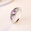 Hart Diamond Ring Vrouwen Kleurrijke Gemstone Engagement Trouwringen Mode-sieraden Gift Will En Sandy