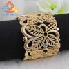 Brand Design Vintage Turkey Hollow Flower Gold Bracelet for Women Jewelry Size Adjustable Bohemian Cuff Bangles Gifts Q0719