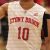 Custom Stony Brook Seawolves Basketbal truien Elijah Olaniyi Makale Foreman Andrew Garcia Miles Latimer Gueye Jeff Otchere