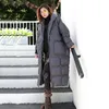 [EAM] abrigo largo de gran tamaño con capucha y acolchado de algodón, Parkas holgadas de manga larga para mujer, moda Otoño Invierno JD1210 211007