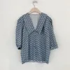 Vintage Paski Korean Bluzka Kobiety Rękaw Puff Luźne Lato Top Koszula Panie Moda Odzież 210427