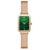 Soft and Colorful Green Dial Simple Temperament Womens Watch Quartz Stundents Watches Rectangle Delicate Girls Wristwatches WLISTH Brand