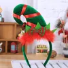 Decoraciones navideñas creativas diadema de plumas rojas elfo pequeño arco puntiagudo sombrero fiesta Cosplay accesorios decorativos para el cabello para niños regalos