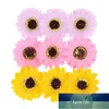 25st Solros Tvål Blomma Huvudbukett Presentförpackning med tvål Blomma DIY Bröllop Jul Heminredning Blomsterbutik Tillbehör Fabrikspris Expert Design Kvalitet