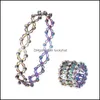 Link Bracelets Jewelrylink Chain 1Pc Magic Retractable Ring To Bracelet Adjustable Rhinestone Wide For Women Teens Fashion Jewelry Wedding