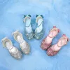 Sandals For Girl Princess Shoes Round Toe Sandals Kids Rhinestone High Heels Baby Girls School Shoe 8-12Y Child Dance Sandals G220307