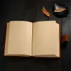 Vintage handgjord läder dagbok anteckningsbok skissbok anteckningsblock rese journal blank skrivpapper gåvor brevpapper A5 1xBJK2104