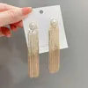 Exaggerate Simple Casual Dangle Earrings For Women Geometric Shiny Tassel Long Drop Brincos Fashion Jewelry