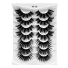 Partihandel 7Pairs Mixed Styles Falska ögonfransar 3D Faux Mink Fake Eyelash Dramatiska Tjocka Fluffy Lashes Multipack Skönhet Makeup Tool