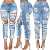 Boyfriend Jeans Fashion Summer Strappato per le donne Street Hipster Pantaloni lunghi in denim S-2XL Drop Women's