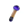 Mini Black blue dot solid style Mixed color 85g handle Hand pipe Spoon Dry for Smoking Glass Pipes