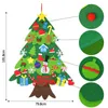 DIY Felt Christmas Tree With LED Light Year Kids Gift Toys Door Wall Hanging Ornaments Christmas Decoration For Home Navidad 211109