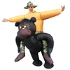 Costume de poupée mascotte Costumes d'halloween Costume gonflable Animal de marche noir Moneky orang-outan Disfraz pour adulte maman femme