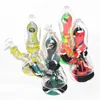 hookahs Colorful Eye pipes design silicone spoon pipe pyrex bubbler thick hand glass tube for Smoking water Bong