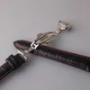Cinturino in promozione Nero con linea rossa cucita Orologi Accessori Cinturino cinturino 20mm 22mm Fibbia a farfalla in acciaio inossidabile