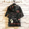 CHAIFENKO Summer Hooded T-Shirts Men Fashion Printing T-Shirt Tops Tees Harajuku Graffiti Hip Hop Short Sleeve 210716