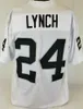 Män kvinnor ungdom Marshawn Lynch Custom Sewn White Football Jersey XS-5XL 6XL