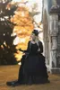 2022 Vintage medeltida viktoriansk svart bollklänning bröllopsklänningar för kvinnor gotiska pläter Corset bröllopsklänningar med långärmad jacka Royal Bridal klänning skräddarsydda