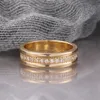 Diamentowy pierścień Row Row Crystal Srebrne Złote Gold Reagement Wedding Pierścionki dla kobiet mężczyzn Para biżuterii mody Will i Sandy