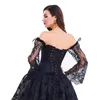 Sexig Underkläder Kvinnor Korsett Bustier Topp Överbust Nattklubb Kläder Steampunk Gothic Långärmad Långärmad Korsetter Kostym Bustiers