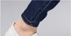 Artı Boyutu 26-40 Casual Pantolon Ince Esneklik Bel Dantel Kot Kadınlar için Elastik Mavi Kalem Moda Denim Pantolon 210922