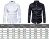 Zijde Shirt Mannen Satijn Smooth Mannen Solid Tuxedo Zakenhirt Voor Mannen Casual Slim Fit Shiny Gouden Trouwjurk Shirts 210610