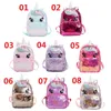 Zaino Eye Unicorn Pony Borse da scuola per cartoni animati con paillettes alla moda Versione piccola grande Cartella genitore-figlio