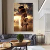 Queen At Sunset Black Woman Canvas Painting for Living Room African Figure Art Pictures Print Wall Posters Home Decor Cuadros
