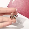 Copper Ladies Silver Lady Rose Gold Love Trinity Cluster Ring Designer High Quatity Wedding Jewelry Birthday Present Kobiety dla Rin5737388